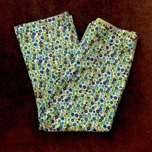 Floral cropped pants with flared hemline size 10